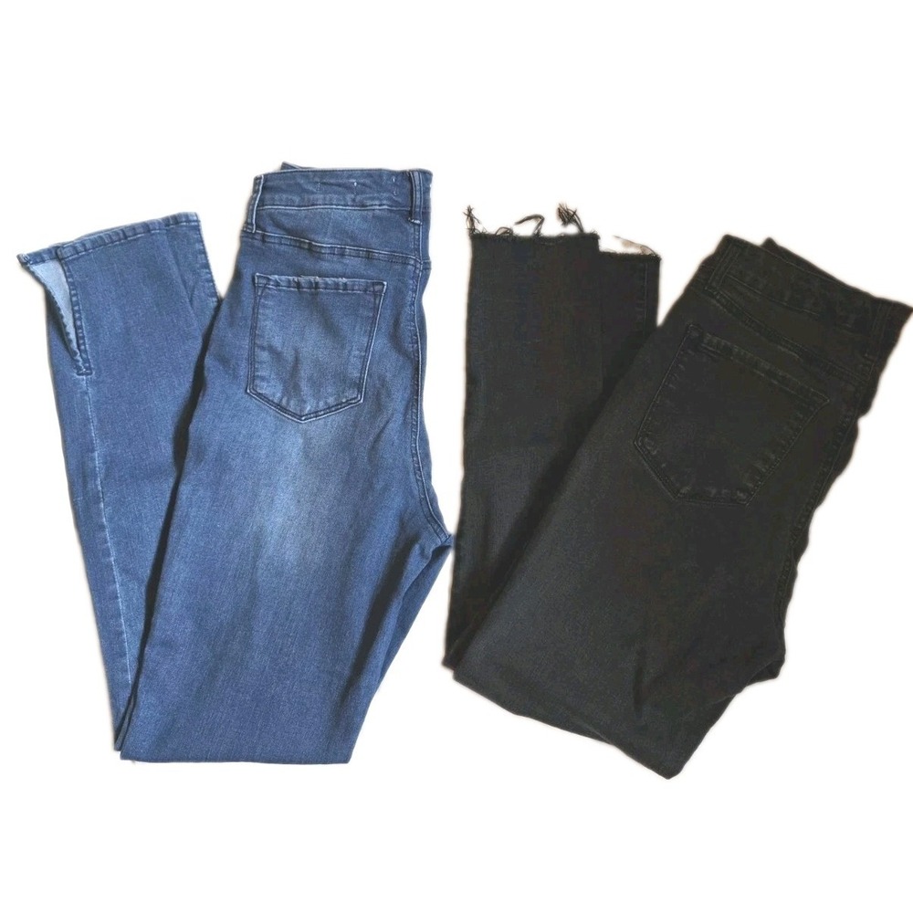 Lot of 2 Sofia Vergara Womens Size 8 Rosa Curvy Ankle Skinny Jeans Blue Black